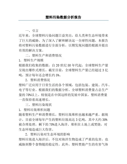 塑料污染数据分析报告