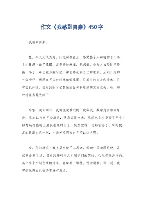 作文《我感到自豪》450字