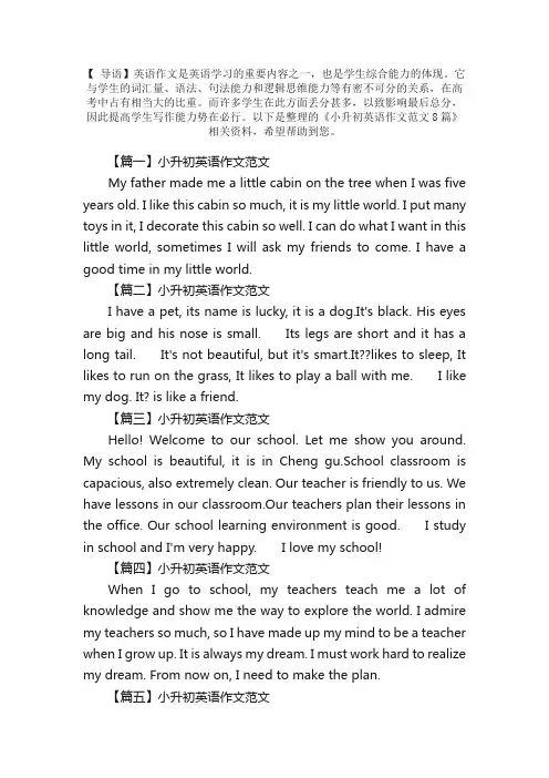 小升初英语作文范文8篇