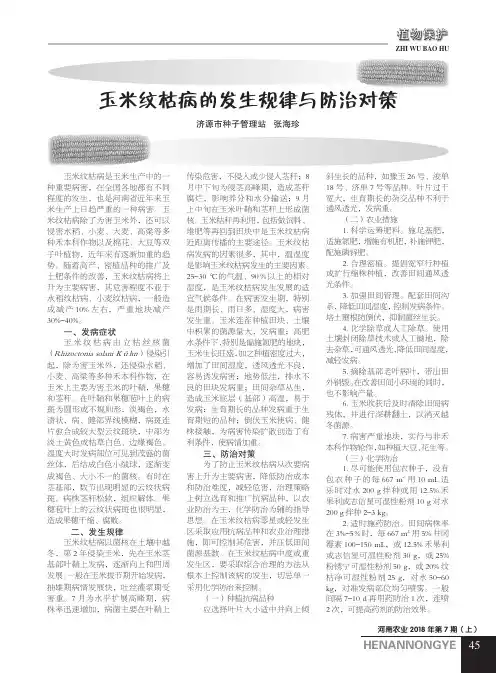 玉米纹枯病的发生规律与防治对策