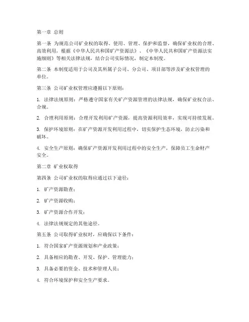 公司矿业权管理制度