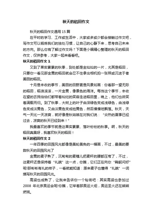 秋天的稻田作文