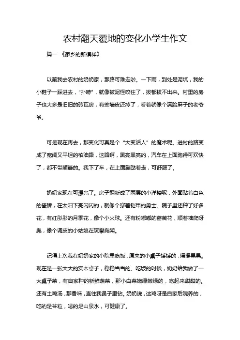 农村翻天覆地的变化小学生作文