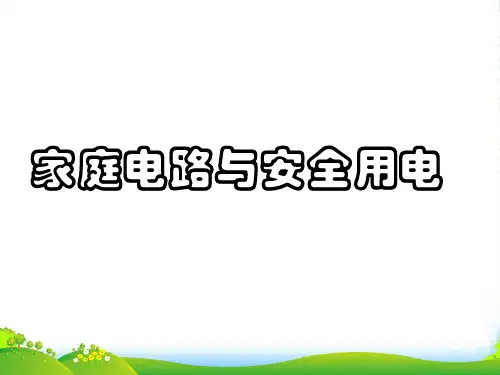 苏科版初中物理九下15.4《家庭电路与安全用电》课件3