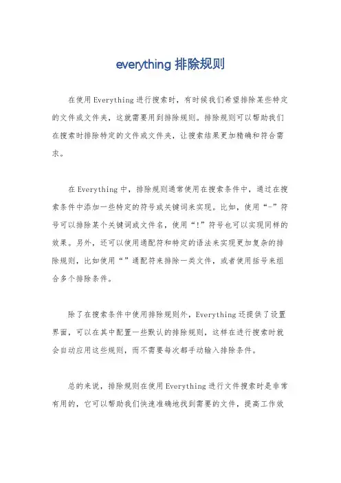 everything 排除规则