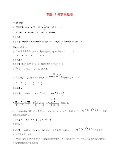 最新高考数学艺术生百日冲刺专题考前模拟卷