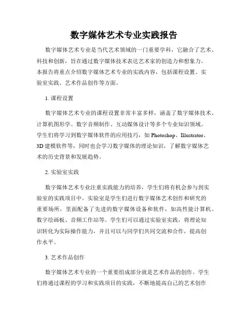 数字媒体艺术专业实践报告