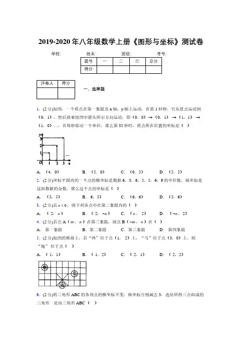 2019-2020初中数学八年级上册《图形与坐标》专项测试(含答案) (928)