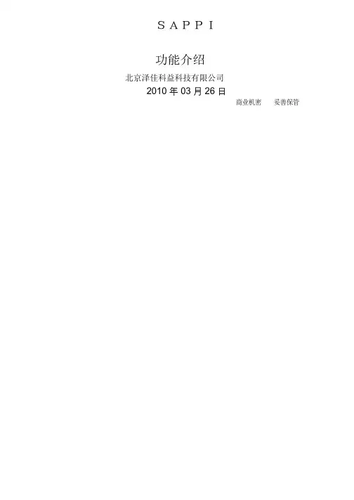 SAP I功能说明书