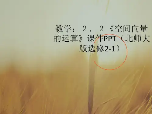 最新-高中数学 22《空间向量的运算》课件 北师大版选修2-1 精品 