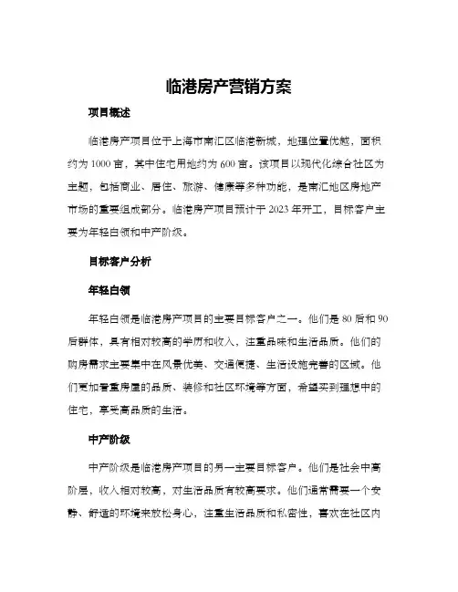 临港房产营销方案