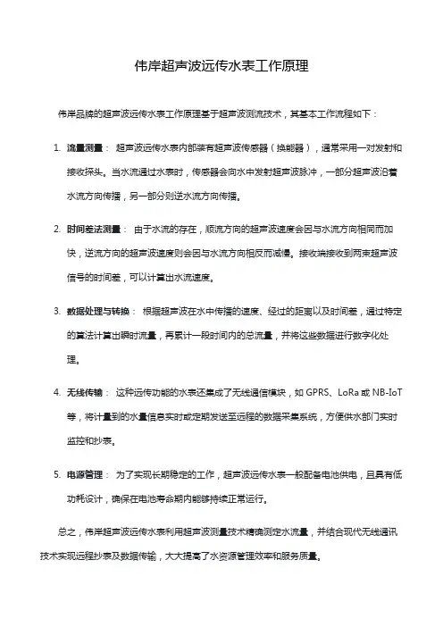 伟岸超声波远传水表工作原理