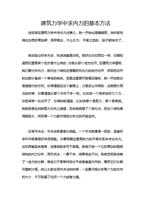 建筑力学中求内力的基本方法
