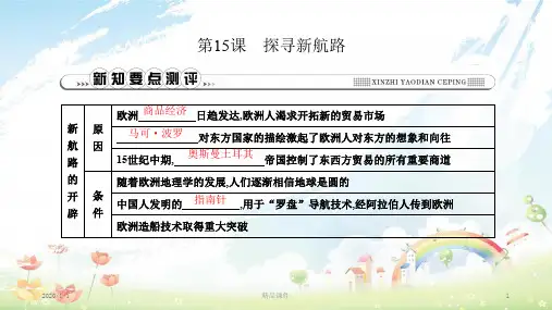 九年级历史上册 第五单元《步入近代》第15课 探寻新航路课时作业课件 新人教版
