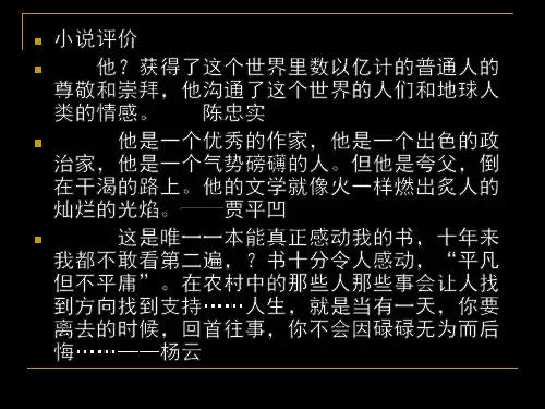 《平凡的世界》阅读指导ppt