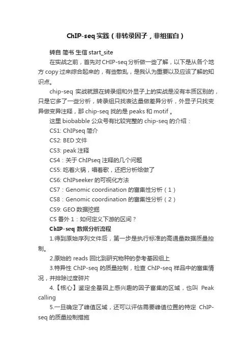 ChIP-seq实践（非转录因子，非组蛋白）
