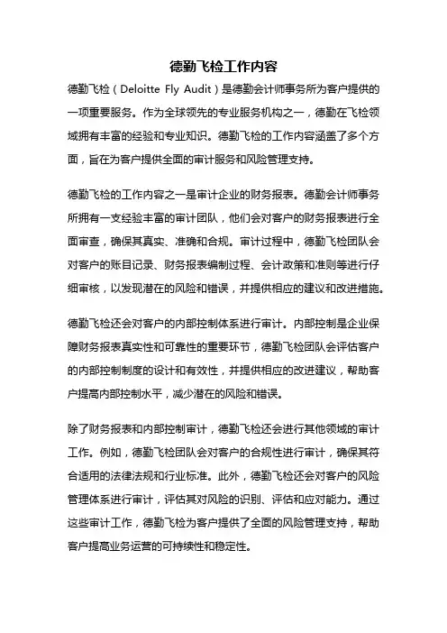 德勤飞检工作内容
