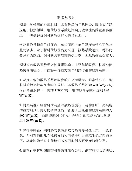 铜 散热系数