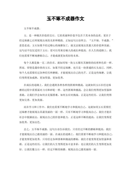 玉不琢不成器作文