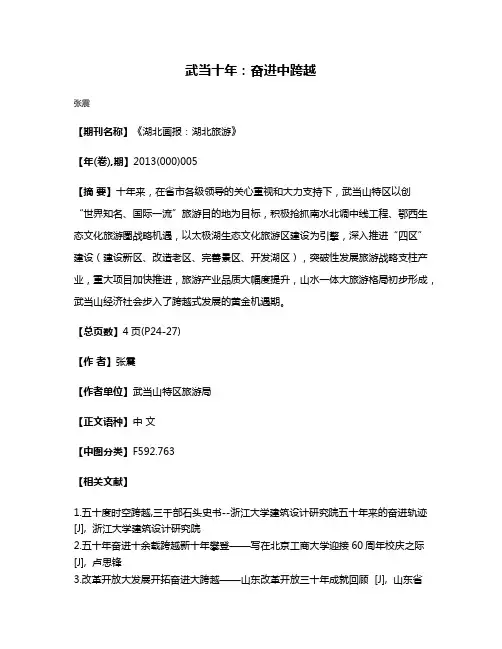 武当十年：奋进中跨越