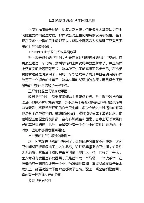 1.2米宽3米长卫生间效果图