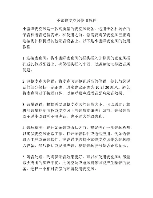 小蜜蜂麦克风使用教程