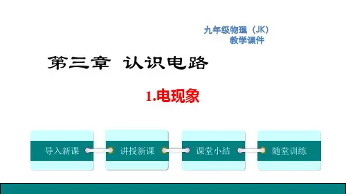 教科版九年级上册物理 第三章 认识电路电现象