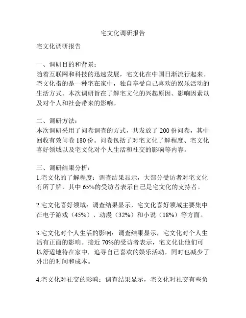 宅文化调研报告