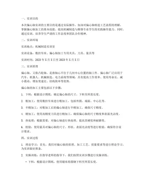 偏心轴实训报告