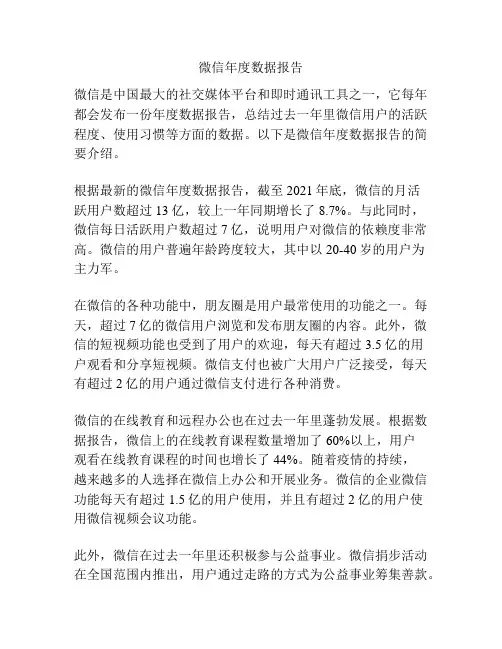 微信年度数据报告