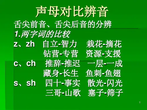 声母对比辨音 (课堂PPT)