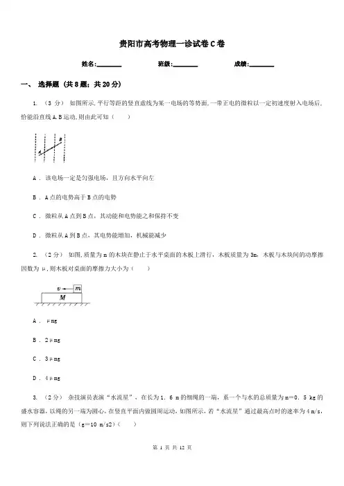 贵阳市高考物理一诊试卷C卷(模拟)