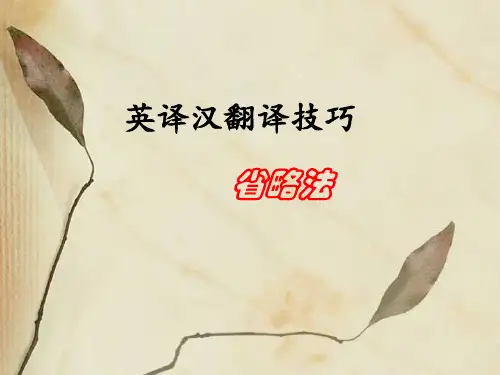 英译汉翻译技巧——省略法