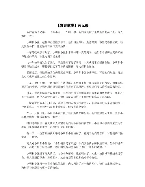【寓言故事】两兄弟