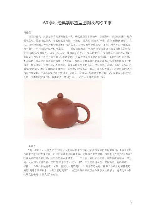 60余种经典紫砂壶型图例及名称由来