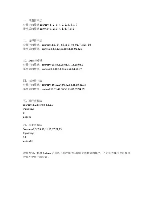 几种排序算法流程图