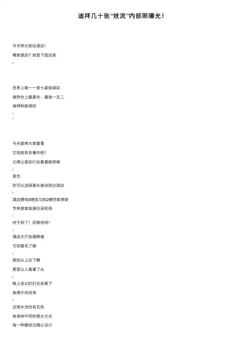 迪拜几十张“妓流”内部照曝光！