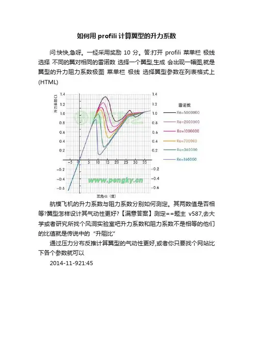 如何用profili计算翼型的升力系数