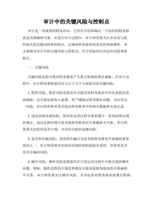 审计中的关键风险与控制点
