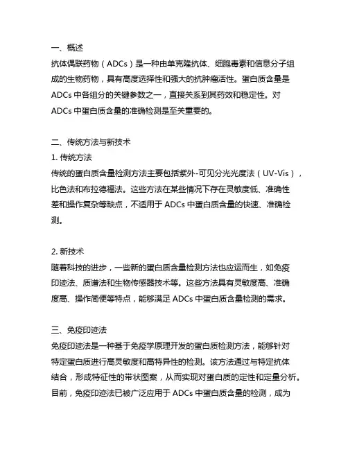 抗体偶联药物蛋白质含量检测方法