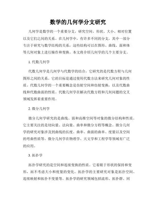 数学的几何学分支研究