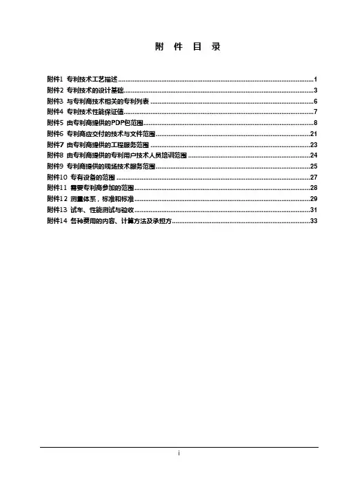 工艺包招标技术附件(DOC)