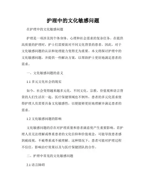 护理中的文化敏感问题