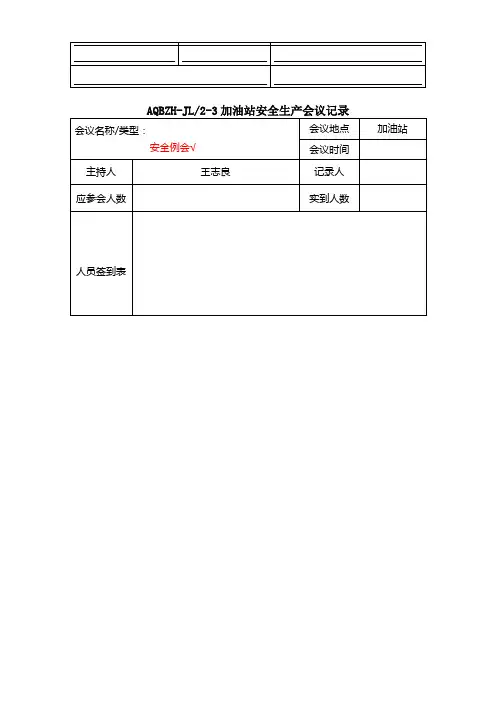 加油站安全生产会议记录.