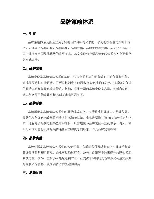 品牌策略体系