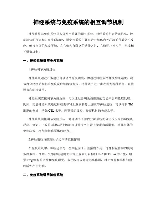 神经系统与免疫系统的相互调节机制