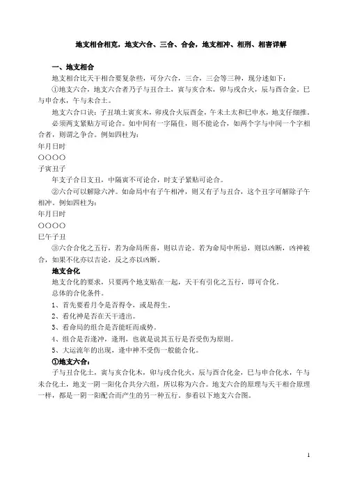 地支相合相克,地支六合、三合、合会,地支相冲、相刑、相害详解