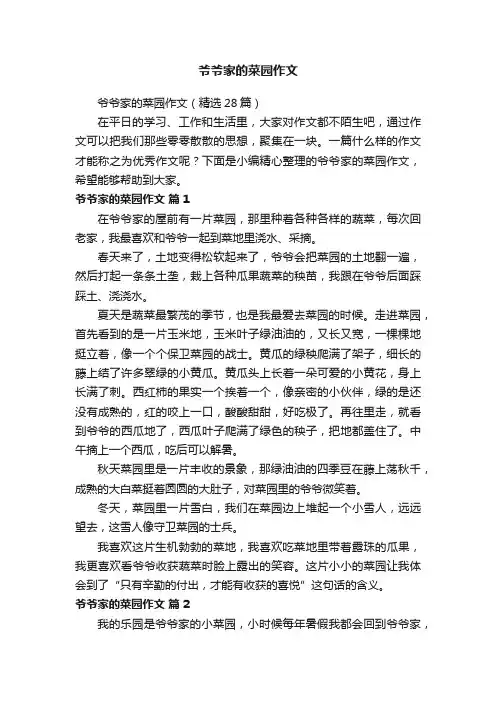 爷爷家的菜园作文（精选28篇）