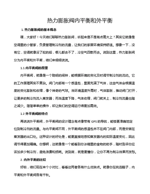 热力膨胀阀内平衡和外平衡