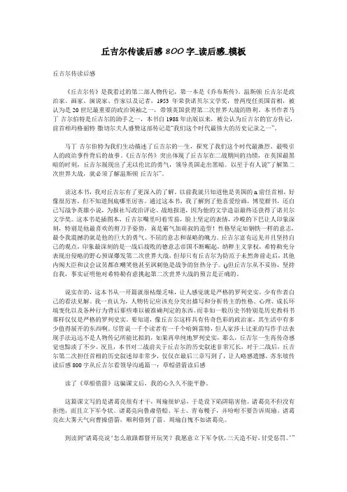 丘吉尔传读后感800字_读后感_模板